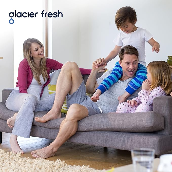 GLACIER FRESH Water Pitcher Filter Replacement for LS Home Dispenser and Pitcher Systems, Reduces Chlorine Taste and Odor, 2 Membrane Micro and 4 Activated Carbon + Ion Exchange