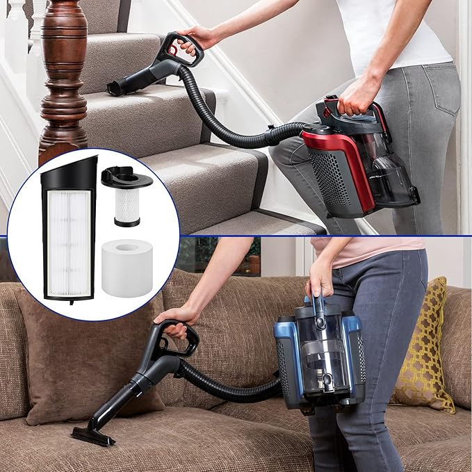 Vacuum Filter Replacement for Shark ICZ362H IC160 IC162 - Accessories Parts for Shark Vertex Pro Powered Lift-Away Cordless Vacuum- 2 Foam Filter and 2 Pre-Motor Filter 1 HEPA Filter and 1 Brush