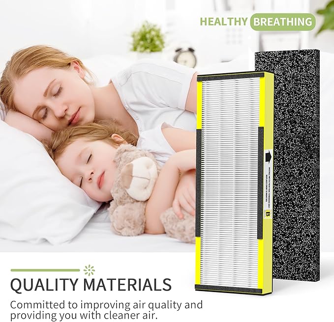 AC4825 HEPA Filter B Replacement Compatible with Germ-Guardian Air Purifier Filter B, for 22" Air Pu-rifier Models AC4825E AC4825 AC4300 AC4900CA AP2200CA, 6 HEPA and 6 Pre-Filter
