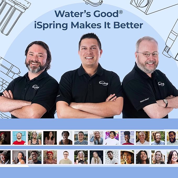 iSpring FC25B-PF 4.5” x 20” Whole House Water Filter, Removes up to 99% PFAS, PFOA/PFOS, Chlorine, VOCs, with SGS Tested Filtration Media