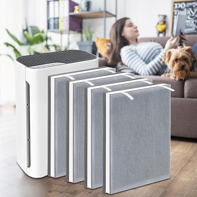 Vital 100 Replacement Filter Compatible with Levoit Vital 100 Air Purifier, 3-in-1 Replacement Filter and High-Efficiency Activated Carbon Filters, Part Number Vital 100-RF, 4 Pack.