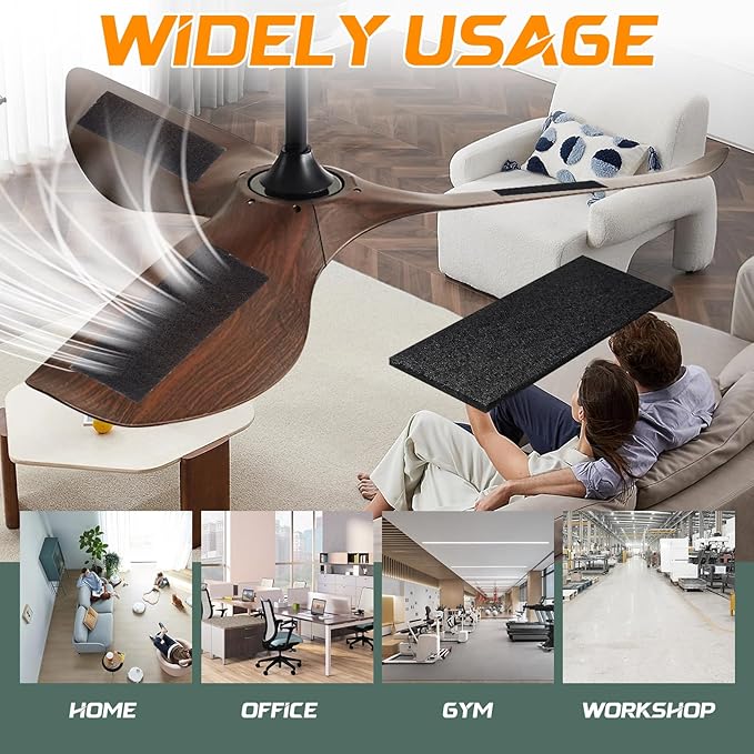 Pacify 10PCS Ceiling Fan Filters for Blades, Activated Coconut Shell Carbon Fan Filters for Ceiling Fan Blades, Universal Fan Air Purifier Pad for Home Office Traps Household Contaminants(10)