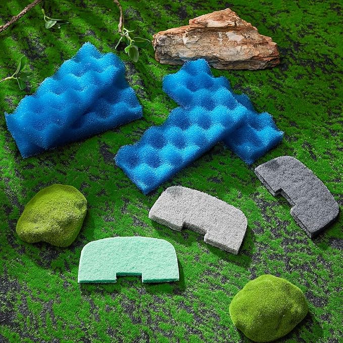 40 Pcs Replacement Filter Media Kit Compatible with Fluval 206/207, Aquarium Filters Set Including 4 Biological Foams, 36 Ammonia/Phosphate/Nitrite Remover