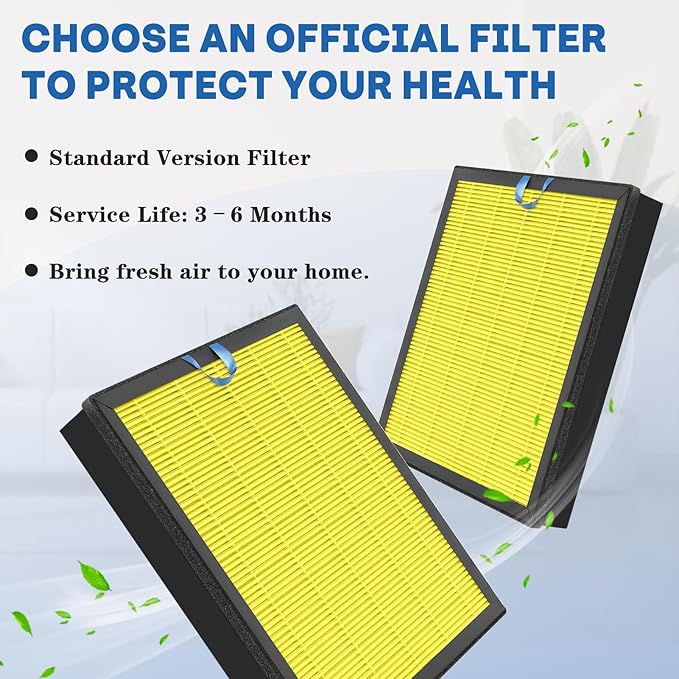 Vital 200S Air Filter Replacement for Vital 200S and 200S-P Air Purifier, 3-in-1 H13 True Replacement Filter, Activated Carbon Air Purifier Pre-Filter, 2 PC, Yellow