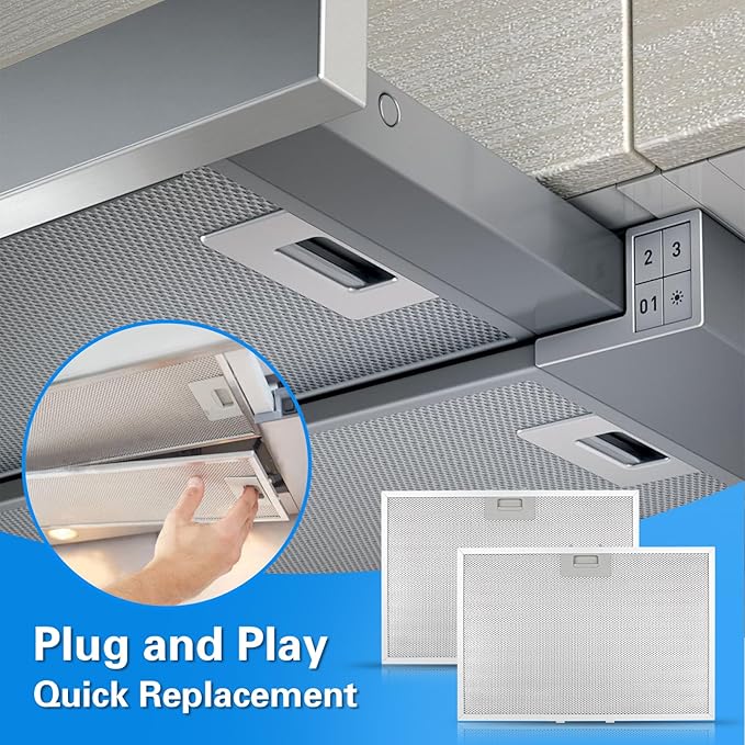 2 Pcs WB02X11012 Range Hood Filter Fit for GE JV565H1BB JV565H1CC JV666H2SS JV566h2SS JV565H1WW