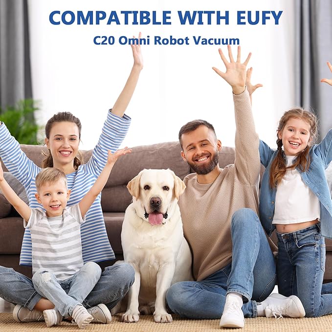 28 Pack C20 Omni Replacement Parts Accessories for Eufy C20 Omni Robot Vacuum Kit, 2 Roller Brush, 4 HEPA Filters, 6 Mop Pads, 6 Dust Bags, 8 Side Brushes,1 Cleaning Brush 1 Screwdriver