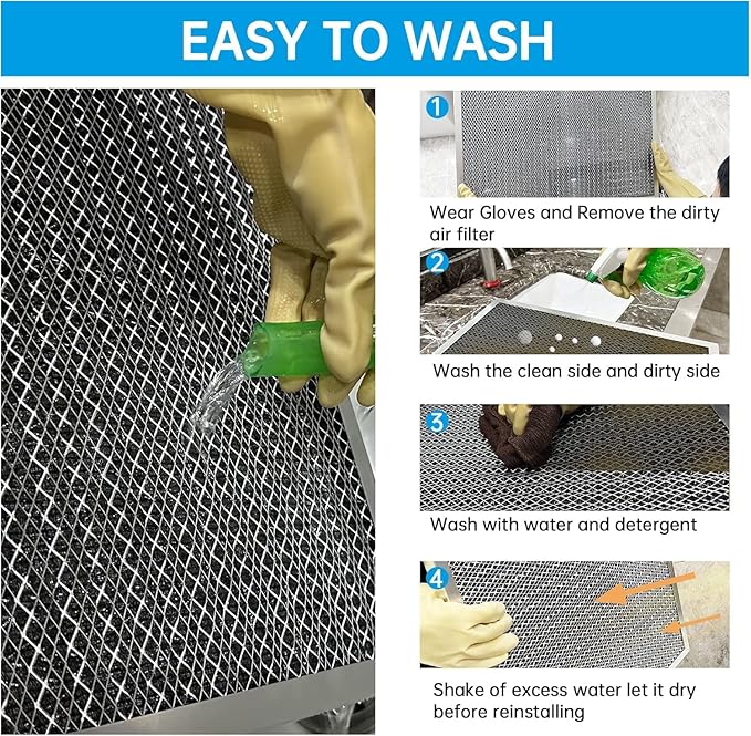 UBeesize 18x18x1 Reusable Electrostatic Air Filter HVAC AC Furnace Filter,MERV 8, Washable, Lasts a Lifetime,Permanent Air Filter,Breathe Fresher,Home And Office(Actual Size:17.44x17.44x0.82 Inch)