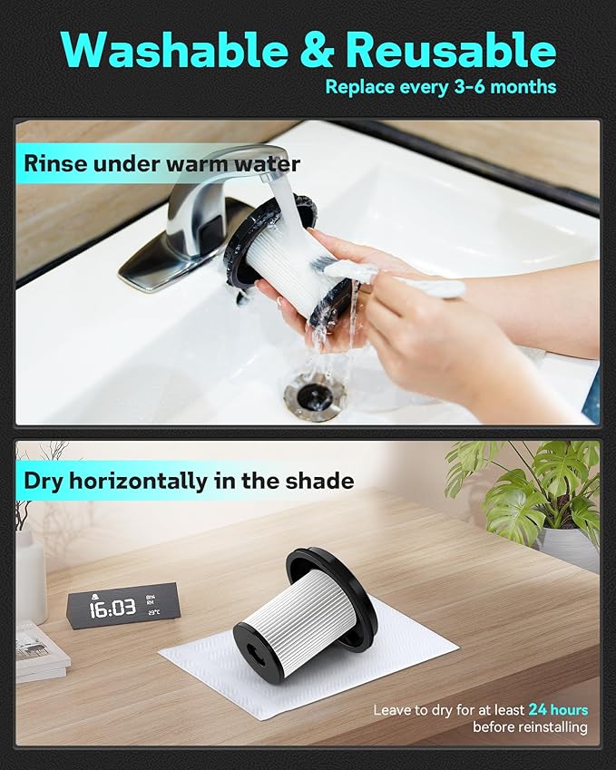 Leemone Filter Replacements for Bissell CleanView XR 200W / CleanView XR Pet 300W / Powerlifter Turbo Cordless Stick Vacuum Cleaner 3789, 3789U, 3789X, 3797, 3797V, 3797W, Part 1638010, 4 Pack