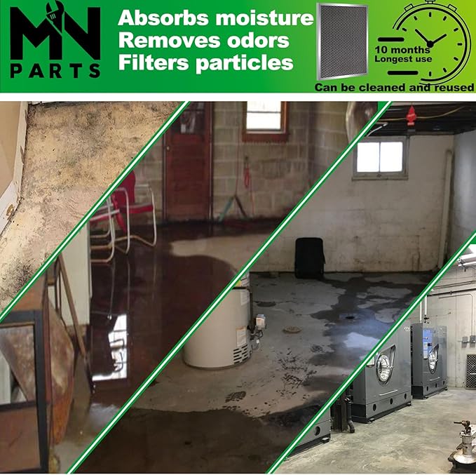 5695 Dehumidifier Filter Washable MERV 8 8x11.5x1 Compatible with Whole-House Dehumidifiers Models 1820 1820Z E070 E070KZ E070KZM E070N E070T E070Z Replacement Filter 2 Packs