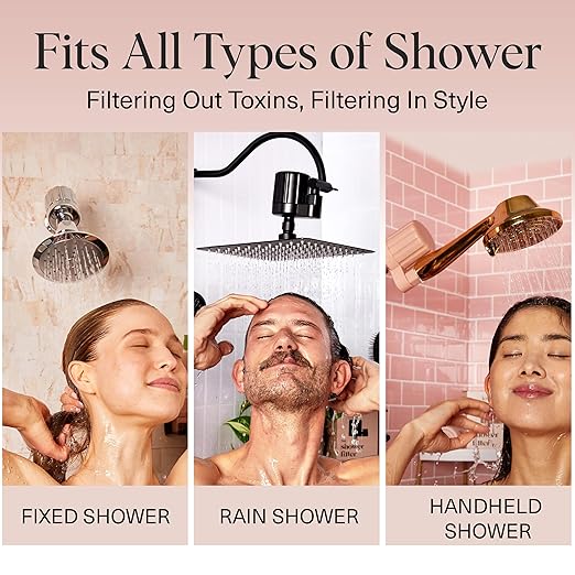 Kitsch Shower Head Filter For Hard Water – Water Softener & Removes Heavy Metals – Shower Filter Softer Skin & Hair, Bathroom Accessories - Terracotta