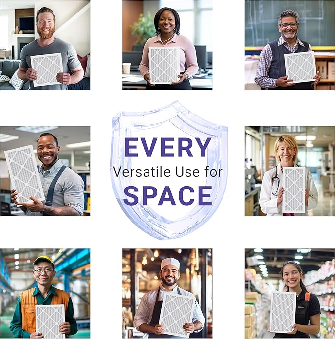 Maycold MERV 13 20x30x1 Air Filter (6-Pack), High-Efficiency Pleated AC & Furnace Filters, Actual Size: 19.70" x 29.70" x 0.75", Individually Wrapped in Plastic