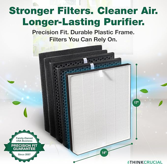 Air Purifier Filter Replacement – Compatible with Air Doctor AD3000 / AD3500 – Includes 1 Efficient Air Filter and 2 Carbon Filters + 2 Pre Filters - This is Third Party-Product