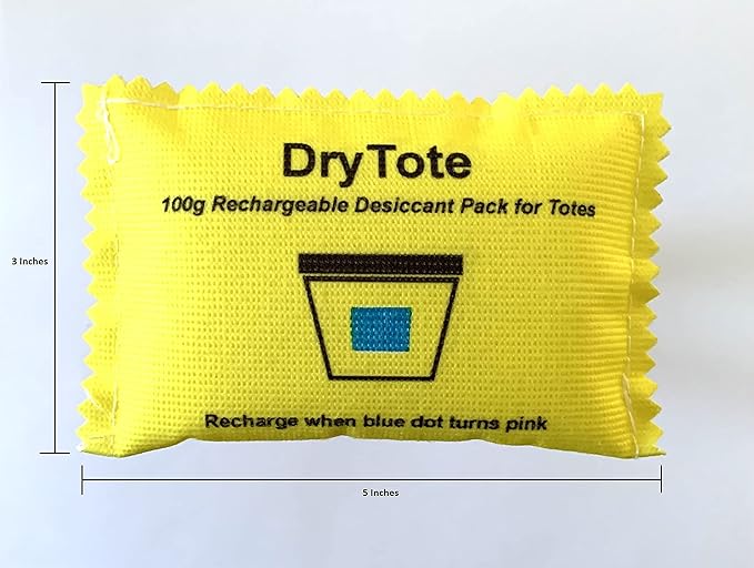 100g Rechargeable Desiccant Pack of 50 - Moisture Absorbing Bag - Silica Gel Desiccant Dehumidifier for Storage Bins and Totes