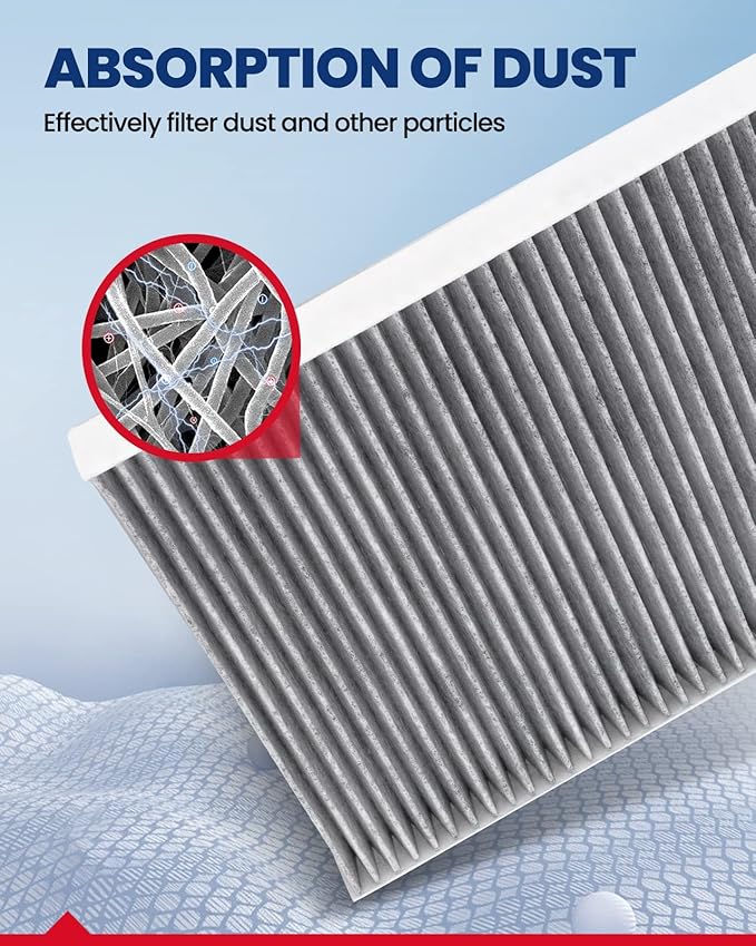 KAX Cabin Air Filter, CF11664 Replacement for Sorento 2011-2015, Santa Fe 2009-2011, w/Activated Carbon Passenger Compartment Air Filter