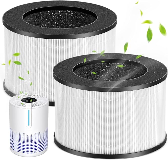 M01 Air Filter Replacement for MOOKA M01 Air Puri-fier, HEPA Filter, 3-Stage with Activated Carbon, 2 Pack