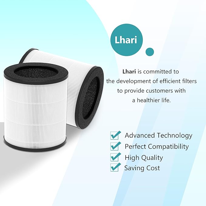 M03 Replacement Filter, Compatible with MOOKA M03 & B-D03 Air Purifier, 3-in-1 H13 True HEPA with activated Carbon Filter, 2-Pack