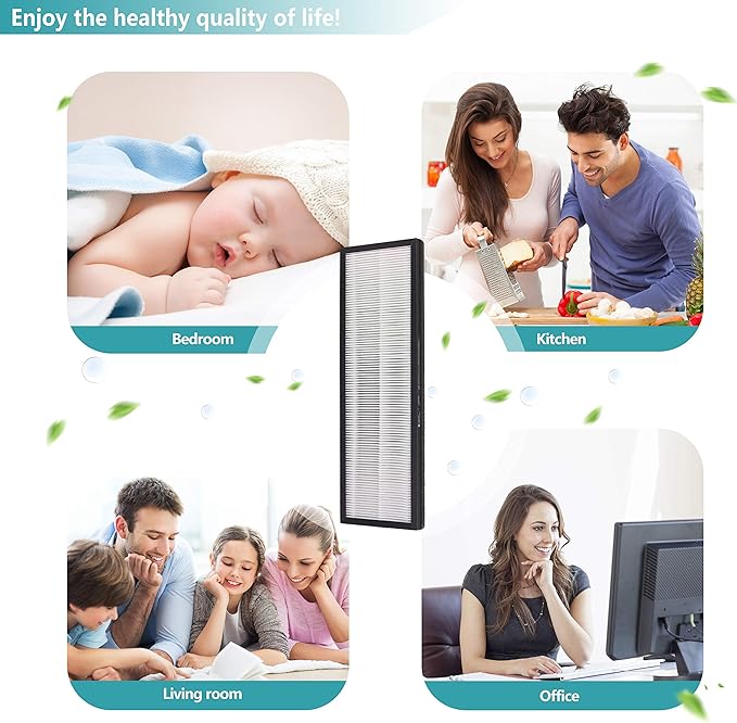 NEA-F1 True HEPA Replacement Filter, Compatible with Eureka NEA120 Air Purifier and Toshiba Air Purifier CAF-W36USW, 2-Pack