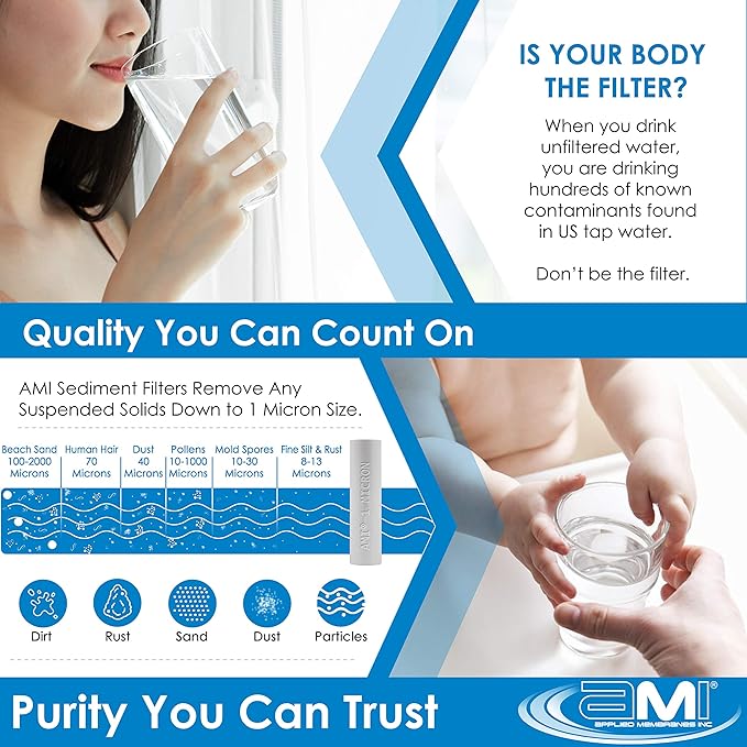 Applied Membranes Inc. 2-Stage Whole-House Water Filter System, 1-Micron and 5-Micron 4.5-Inch by 20-Inch Filters