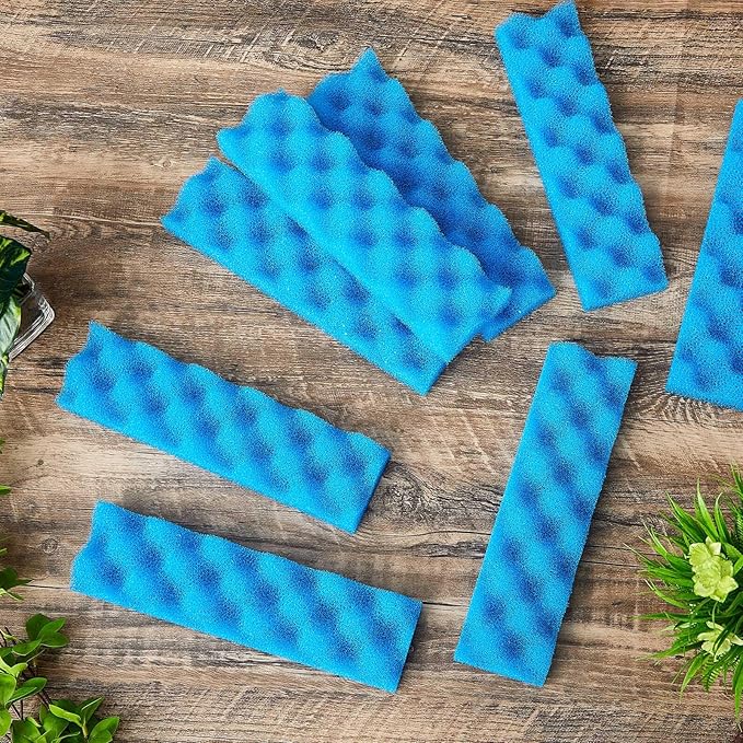 Maxcheck 20 Pcs Bio Sponge Foam Compatible with 406/407 Foam Filters Media Replacement Sponges for Aquarium Filters Fish Tank Accessories, Blue
