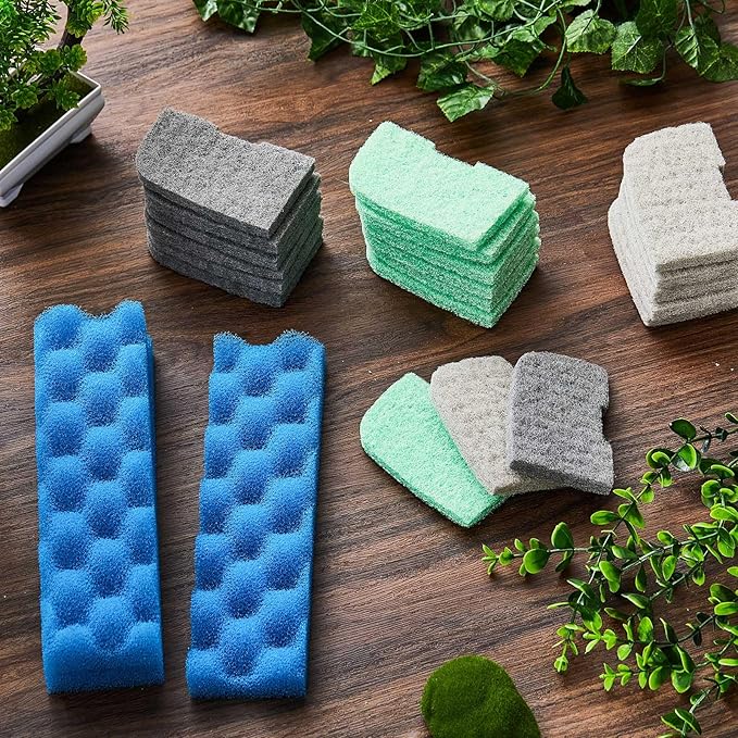 40 Pcs Replacement Filter Media Kit Compatible with Fluval 406/407, Aquarium Filters Set Including 4 Biological Foams, 36 Ammonia/Phosphate/Nitrite Remover