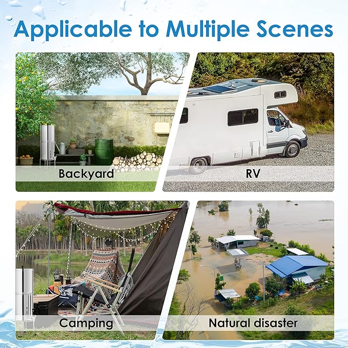 Waterdrop Water Filter System, NSF/ANSI 42&372 Standard, 2.25G Stainless-Steel System with 2 Filters, Sight Glass Spigot and Stand, Reduces Chlorine and Lead-King Tank Series, WD-TK-S