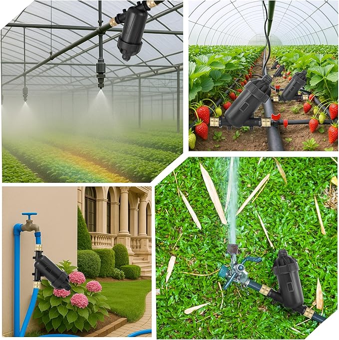 2 PCS US Standard 3/4" Drip Irrigation Disc Y Filter 120 Mesh 130 Micron USA Garden Hose 3/4 Inch GHT Male Thread Inline Irrigation Water Disc Filter Drip Irrigation Filter for Garden