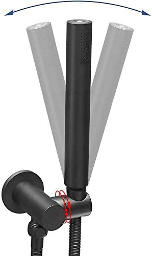 Matte Black Shower Wand 2 In 1 Fuction Hand Held Shower Head High Flow 7 Inch Brass Shower Head High Pressure Handheld Shower Head Sprayer with 59 Inch Hose and Bracket