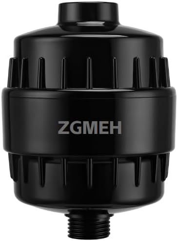 20 Stage Shower Filter - 99% REMOVAL Heavy Duty High Output Shower Head Filter for Hard Water, Chlorine, Heavy Metals Substance,Improve Skin,Hair and Nails,Chrome（Black)