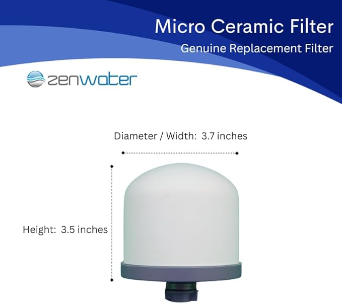 Genuine Micro Ceramic Dome Filter Replacement - Exclusively for Zen Water Countertop Gravity Filtration System - Clean and Mineral-Rich Hydration