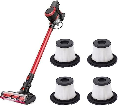 Vacuum Replacement Filter, 4pcs Vacuum Cleaner Replacement Filters Washable Vacuum Filter Detachable Filter Accessory for MooSoo K17 INSE N6S