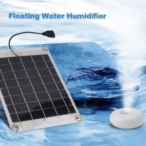 Floating Water Humidifier, Mini Solar Panel Humidifying Device Portable Atomizing Humidifier USB Charging Air Humidifierhigh Small Cool Mist Humidifying for Home and Outdoor