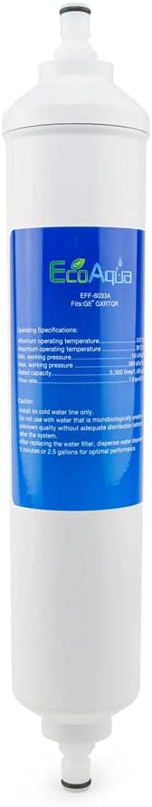 EcoAqua Replacement for GE GXRTQR Inline Filter, 4-Pack