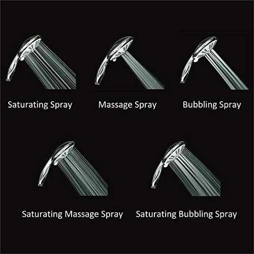 Anti-Clog High Pressure Large Oil Rubbed Bronze Dual Shower Head 5-inch 5-Settings Shower Head with Handheld Spray Combo + 5 Foot Stainless Steel Shower Hose w/ BRASS connectors