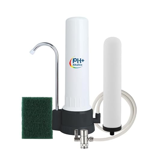 Countertop Filter Water System, 5-Stage Alkaline Water Filter, 8000 Gallons Faucet Water Filter with 1 Washable Ceramic Filter (BS-10-M12)