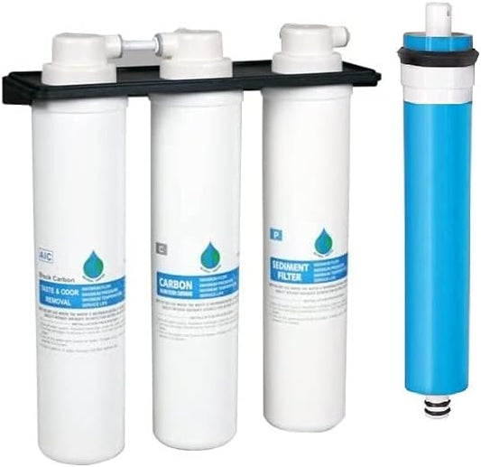 IPW Industries Inc. - Global Water Reverse Osmosis Filter Replacement Set - 5-Stage Water Filtration System with RO Membrane - Complete Annual Kit