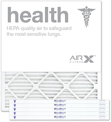 AIRX WICKED CLEAN AIR. 20x22x1 Air Filter MERV 13 Pleated HVAC AC Furnace Air Filter, Health 6-Pack, Made in the USA
