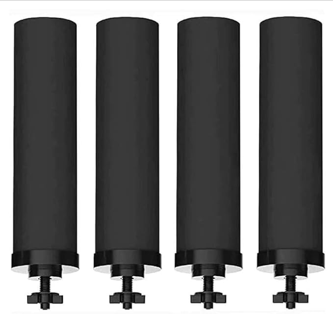 2-9BB Water Filters, Black 2-9BB Purification Elements Certified by NSF/ANSI 42, for Berkey 2-9BB Black Filters Replacement Compatible with Berkey Gravity Filtration System (Pack of 4), Large