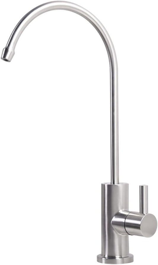 Drinking Water Faucet Brushed Nickel, Kitchen Water Filter Faucet Stainless Steel for Reverse Osmosis or Water Filtration System Beverage Non Air Gap RO Faucet for Kitchen Bar Sink.