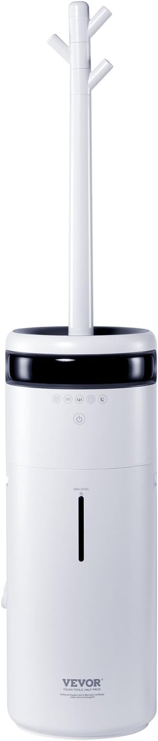 VEVOR Humidifier for Home Large Room, Commercial Humidifier for Whole House 1291.7 sq ft, 16L Water Tank & Night Light & 12h Timer & Auto Shut-Off, Greenhouse, Commercial Branch Tube w/ 360° Nozzle