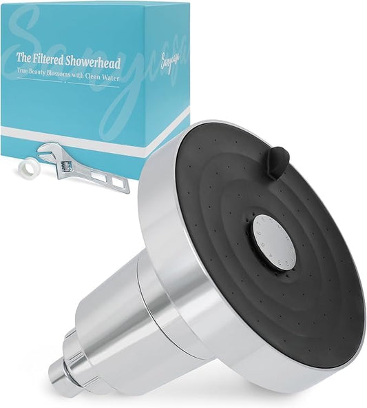 Filtered Shower Head for Hard Water, KDF-55 Filter Dermatologist Recommended for Softening Hard Water, Advanced Filtration for Hair and Skin (CP)