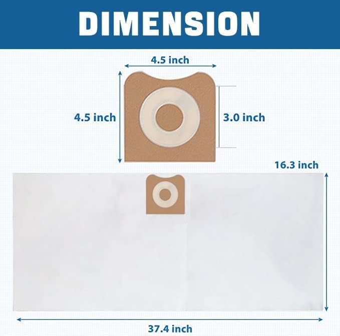 VF4000 Filter Replacement for Ridgid Shop Vac Filters 5-20 Gallon Ridgid Vacuum Filter 6-9 Gallon Husky Vacuum, with 2 Filter 4 Pack VF3502 Bags