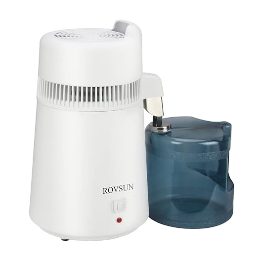 Bonnlo 1.6 Gallon/6L Water Distiller w/BPA-Free Container & All Stainless Steel Interior for Home Use, 900W Countertop Distilled Water Machine Maker Purifier Filter, Distilling Pure Water Maker