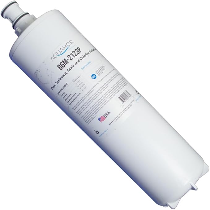BGM-2123P Water Filtration Replacement Cartridge for Commercial Ice Maker HF20-s High Flow Series Reduces Sediment, Chlorine, Taste, Odor, Cysts, and Scale.
