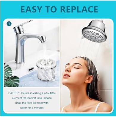 Shower Head Filter Replacement Cartridge for MakeFit Filtered Shower Head - H5H117 (4-Pack)