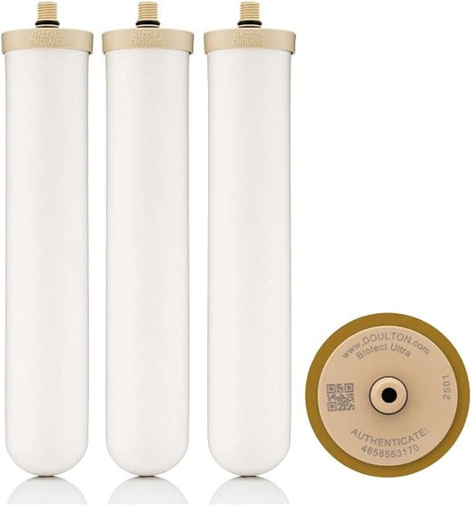Doulton ¦ W9123050 ¦ 10" Biotect Ultra ¦ Authentic Drinking Water Ceramic Replacement Candle Element Filter ¦ 2504 ¦ White ¦ NSF Certified ¦ M12 Thread ¦