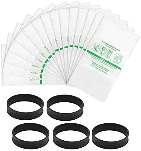 15 + 5 Pack Compatible with Vacuums 204811 Micron Magic Hepa Filter Plus Bags Universal Hepa Cloth Bags and Belts 301291 for F-Style and Twist-Style, and All Models Generation 4 - Sentria II