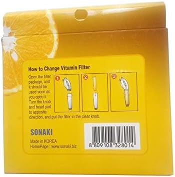 Sonaki Vitamin C Shower Refill Filter Cartridge - FITS Sonaki Showerheads, 50V, 100V, and 300 Inline Models - (5 Pack) - Remove up to 99.9% of Chlorine and Chloramines