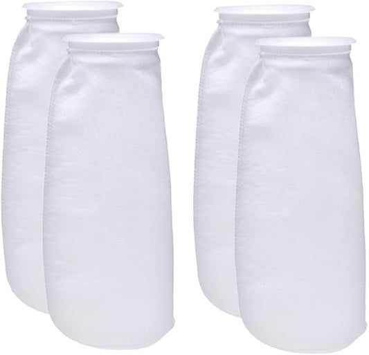 ALEGI Aquarium Filter Socks 4 inch by 14 Inch Long, 200 Micron - 4 Inch Ring Aquarium Felt Filter Bags - 4Pack