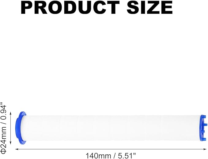 uxcell 12 Pcs Shower Head Filter 5.5 Inch PP Cotton Filter Cartridge Replacement High-Pressure Handheld Fan Shower Jet Sets