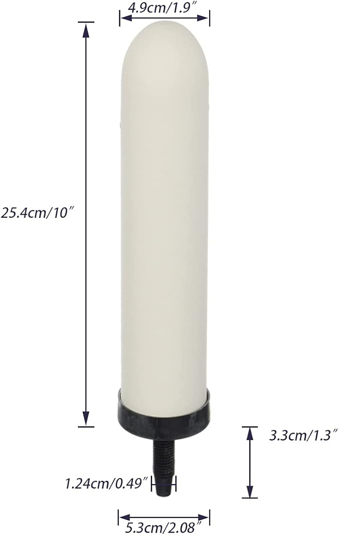 HUINING 2PCS 10-inch Replacement Ceramic Filter Candle with Activated Carbon for Countertop Gravity Water Filter System,Household Water Bucket, Water Cooler Filtration Systems Water Pitcher